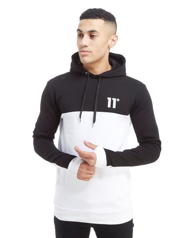 11 Degrees Colourblock Fleece Hoodie Musta