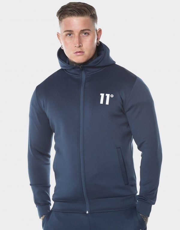 11 Degrees Core Full Zip Poly Hoodie Sininen