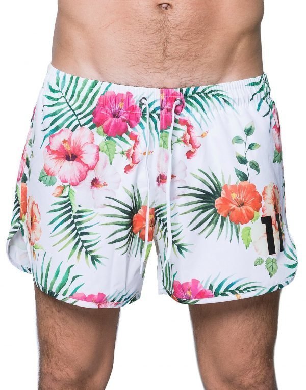 11 Degrees Floral Hawaiian Swim Short Monivärinen