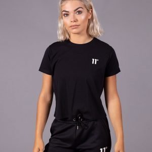 11 Degrees Logo Crop T-Shirt Musta