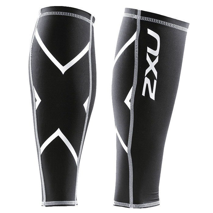 2XU Compressionession Calf Guard Black/silver logo L