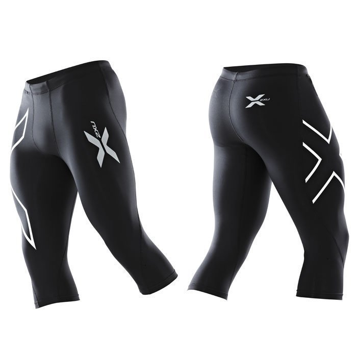 2XU Men's 3/4 Compression Tights Black/silver logo L