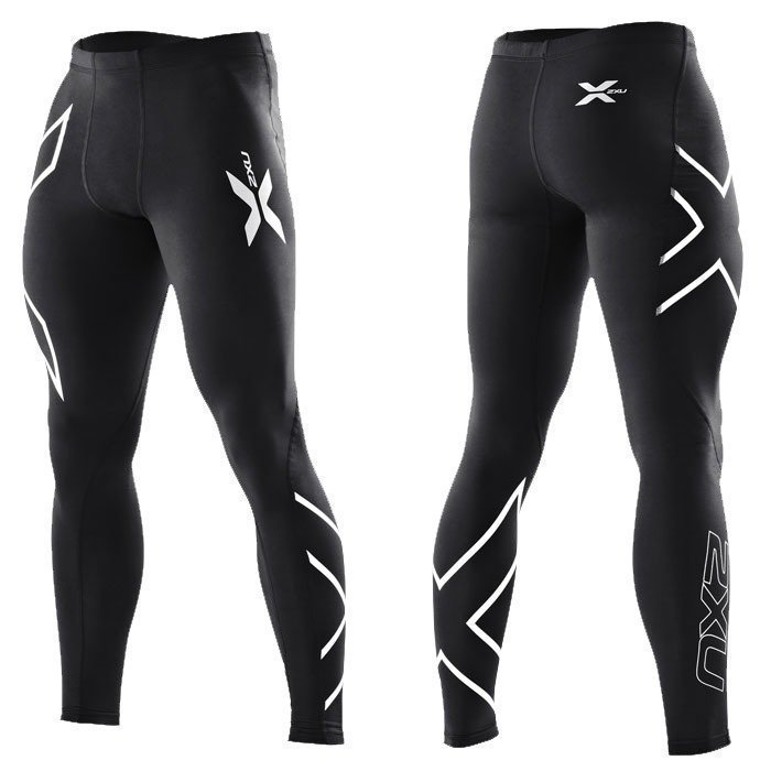 2XU Men's Compression Tights Black/silver logo L tall