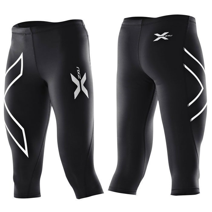 2XU Wmn's 3/4 Compression Tights Black/silver logo L