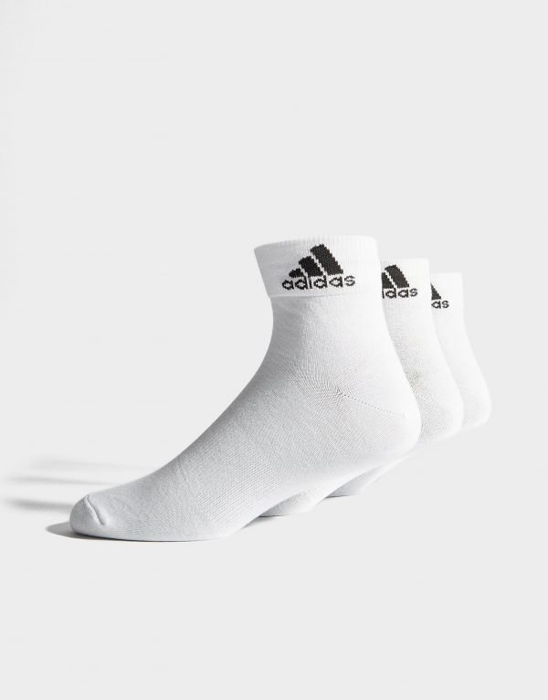 Adidas 3 Pack Sport Quarter Socks Valkoinen