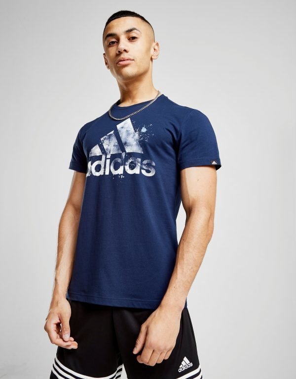 Adidas Badge Of Sport Splash T-Shirt Laivastonsininen