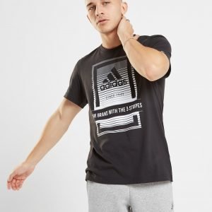 Adidas Box Fade Logo T-Shirt Musta