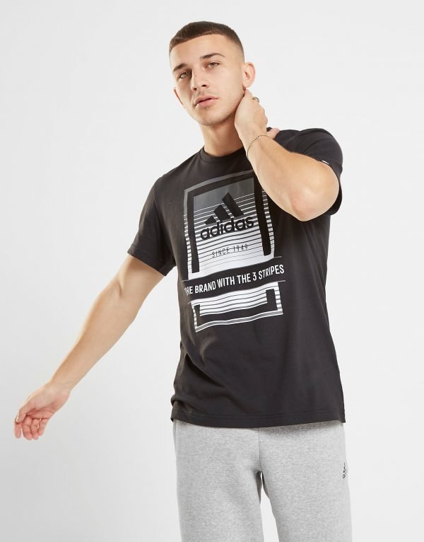 Adidas Box Fade Logo T-Shirt Musta