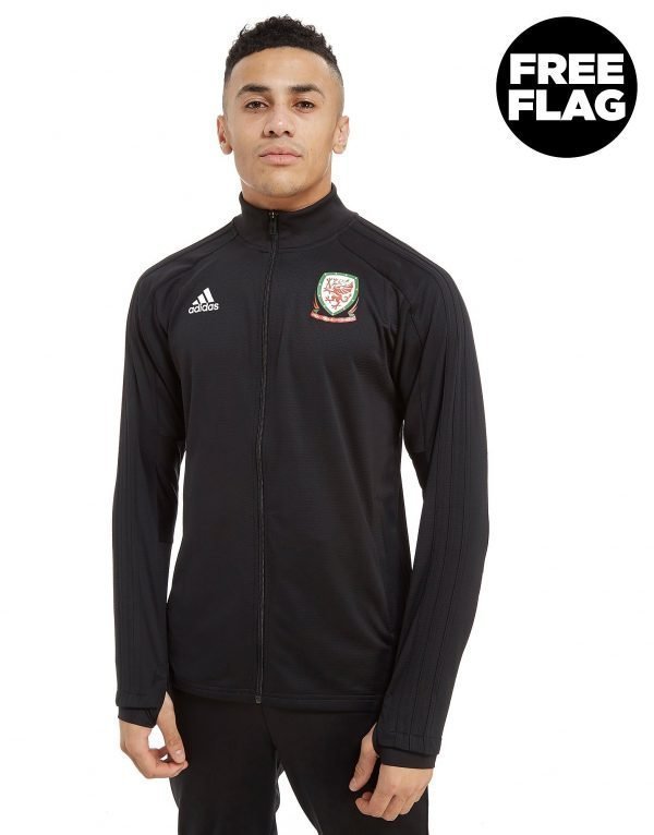 Adidas Fa Wales 2018/19 Full Zip Track Top Musta