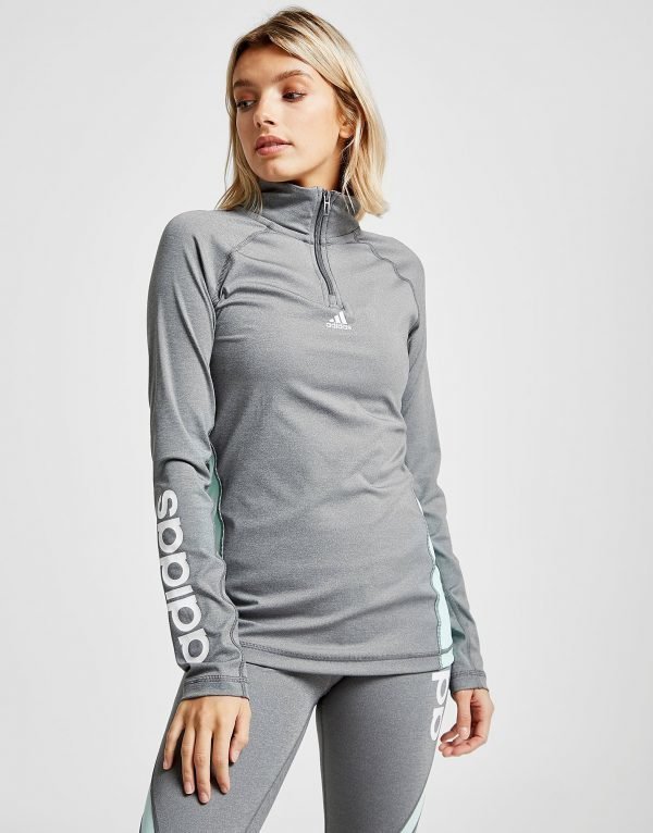 Adidas Linear 1/4 Zip Top Harmaa