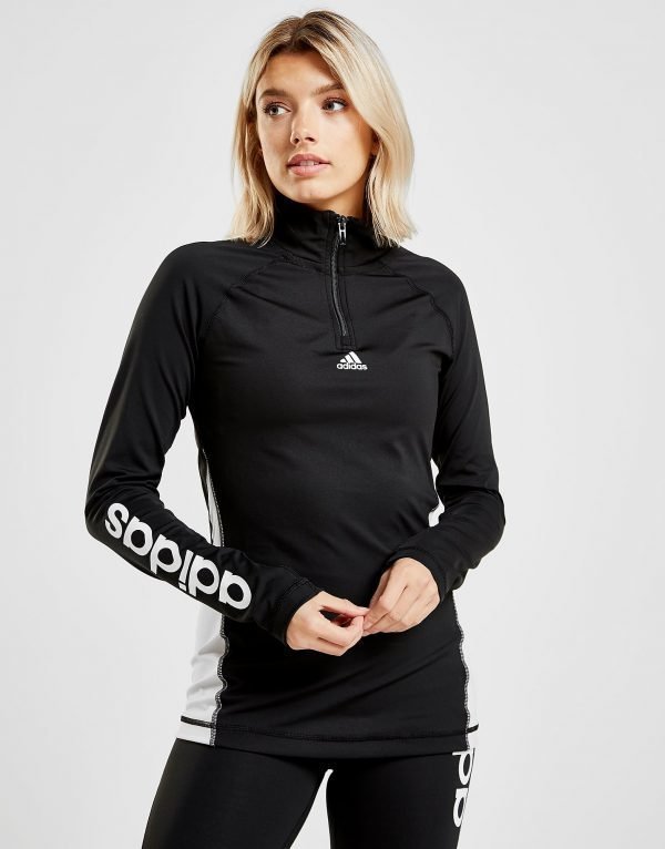 Adidas Linear 1/4 Zip Top Musta