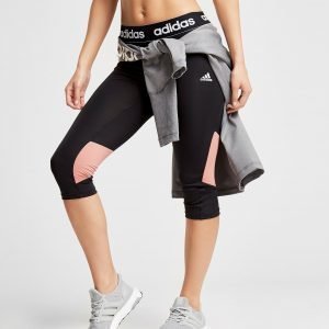 Adidas Linear Mesh Capri Leggings Musta