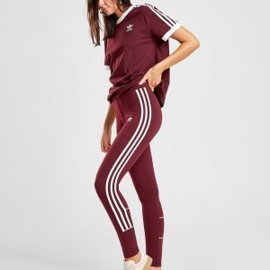 Adidas Originals 3-Striped Leggings Maroon / White