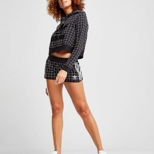 Adidas Originals 3-Stripes All Over Grid Print Shortsit Musta