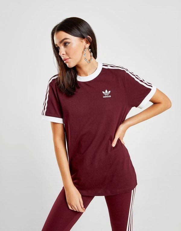 Adidas Originals 3-Stripes California T-Shirt Maroon / White