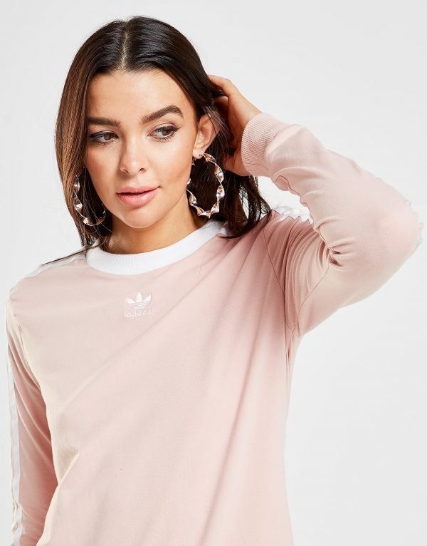 Adidas Originals 3-Stripes Long Sleeve California T-Shirt Vaaleanpunainen
