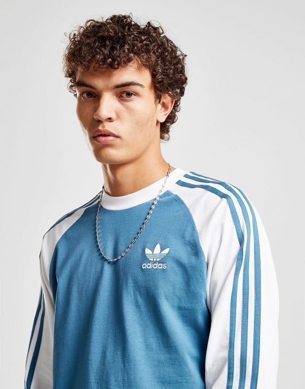 Adidas Originals 3-Stripes Long Sleeve T-Shirt Sininen