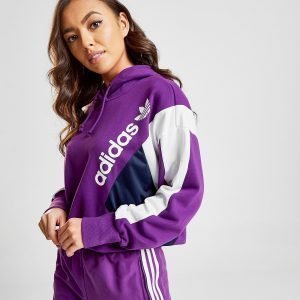 Adidas Originals 90'S Colour Block Crop Hoodie Violetti