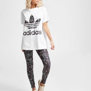 Adidas Originals Floral All Over Print Leggings Musta