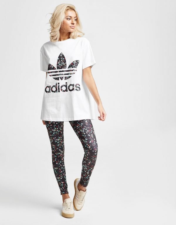 Adidas Originals Floral All Over Print Leggings Musta