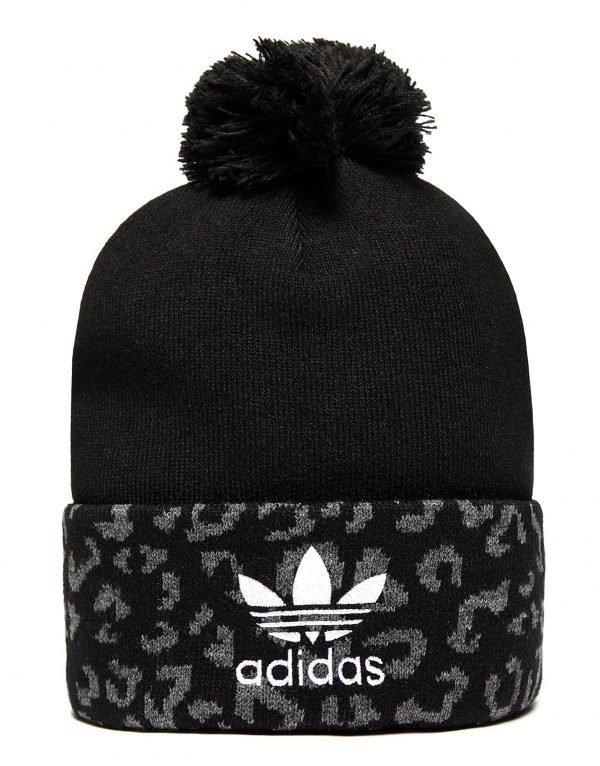 Adidas Originals Leopard Pom Beanie Musta