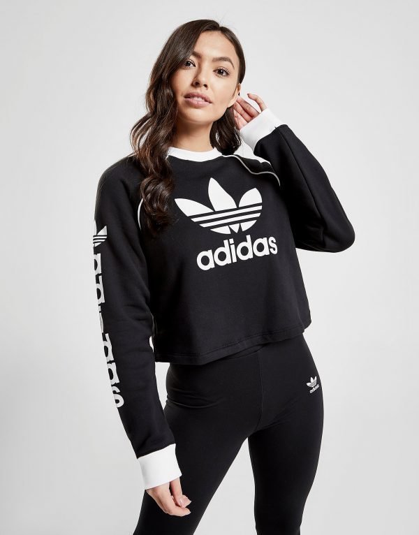 Adidas Originals Linear Crop Crew Verryttelypaita Musta