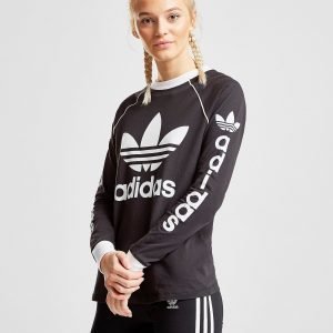 Adidas Originals Linear Long Sleeve T-Paita Musta