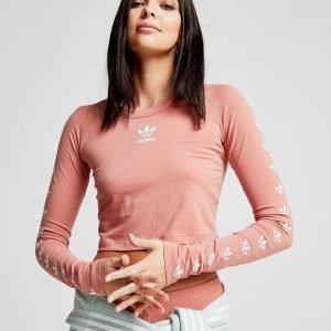 Adidas Originals Pitkähihainen Crop Toppi Vaaleanpunainen