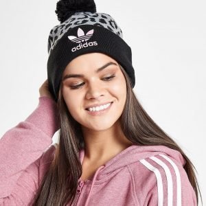 Adidas Originals Pom Leopard Beanie Harmaa