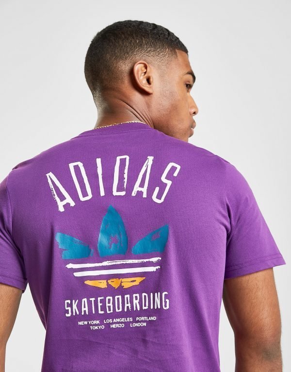 Adidas Originals Skateboarding Brushstroke T-Shirt Violetti