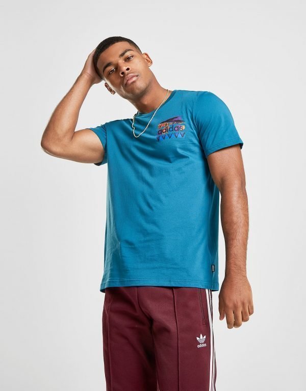 Adidas Originals Skateboarding Finny T-Shirt Teal / Orange / Purple / Blue