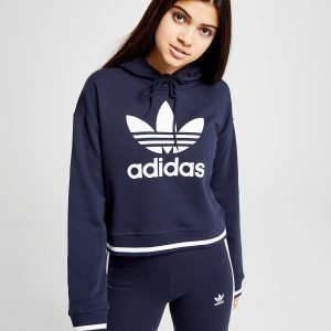 Adidas Originals Stripe Crop Overhead Huppari Laivastonsininen