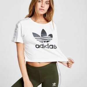 Adidas Originals Tape Crop T-Shirt Valkoinen