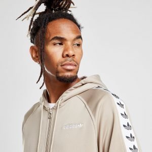 Adidas Originals Tape Full Zip Poly Hoodie Stone / White / Black