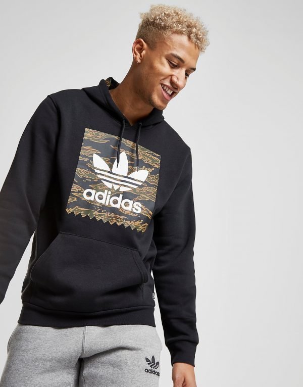 Adidas Originals Tiger Camo Overhead Hoodie Musta