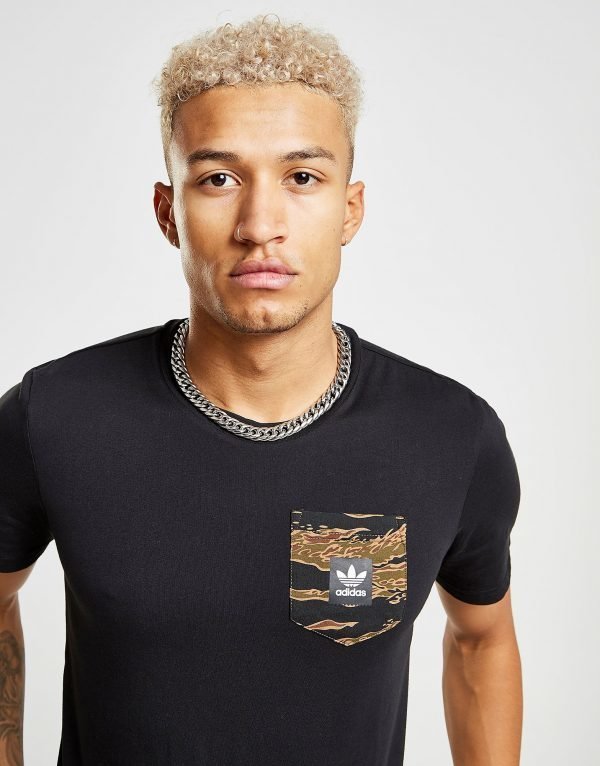 Adidas Originals Tiger Camo Pocket T-Shirt Musta