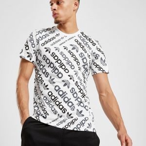 Adidas Originals Trefoil All Over Print T-Shirt Valkoinen