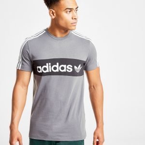 Adidas Originals Trefoil Linear T-Shirt Harmaa