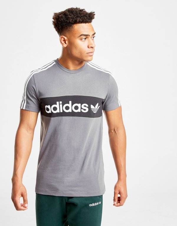Adidas Originals Trefoil Linear T-Shirt Harmaa
