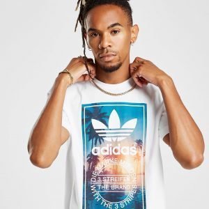 Adidas Originals Trefoil Photo Palm T-Shirt Valkoinen