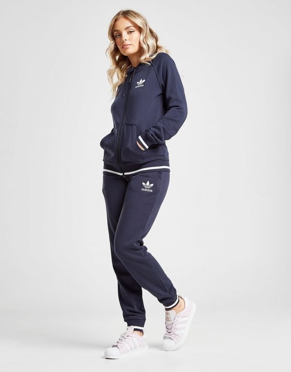 Adidas Originals Trefoil Stripe Fleece Track Pants Laivastonsininen