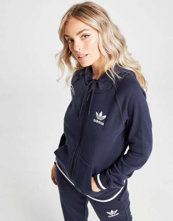 Adidas Originals Trefoil Stripe Full Zip Huppari Laivastonsininen