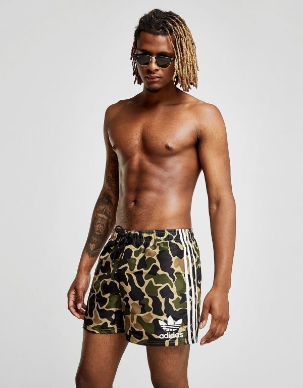 Adidas Originals Woven Swim Shorts Camo