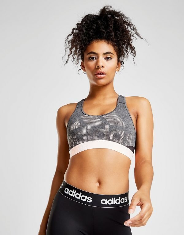 Adidas Tape Logo Bra Harmaa