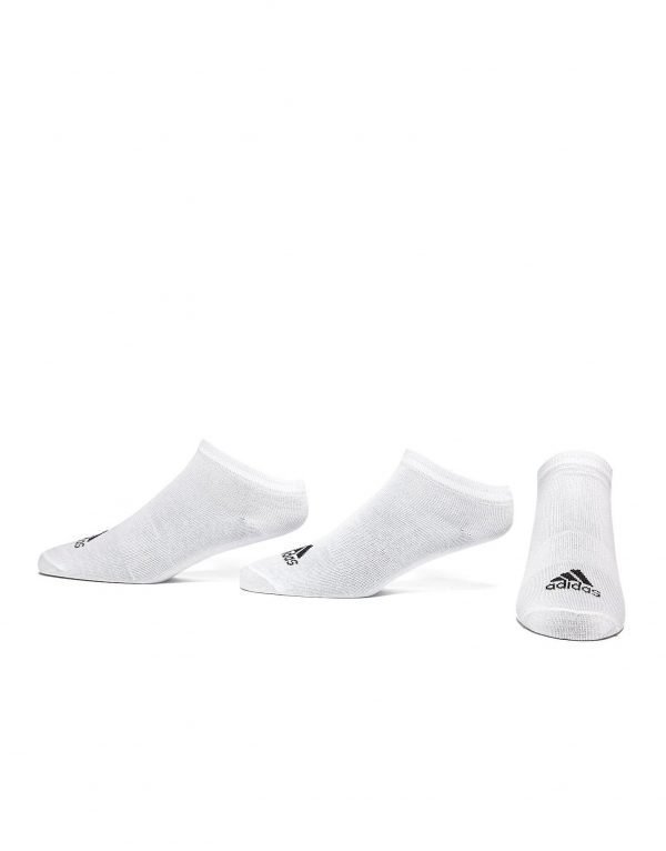 Adidas Three Pack No Show Thin Socks Valkoinen