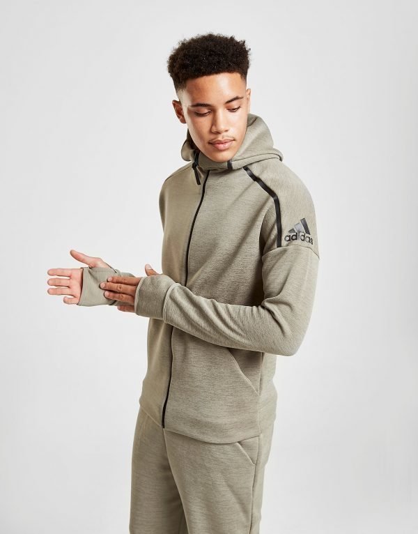 Adidas Z.N.E Snap Full Zip Hoodie Vihreä