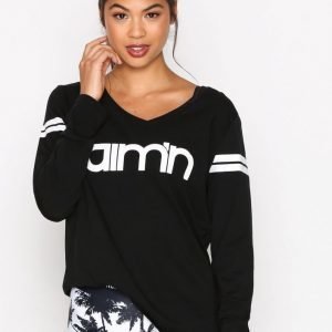 Aim'n Black Logo Long Sleeve Pitkähihainen Treenipaita Musta