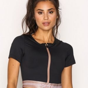 Aim'n Black Short Sleeve Crop Lyhythihainen Treenipaita Musta