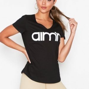 Aim'n Logo T-Shirt Lyhythihainen Treenipaita Musta