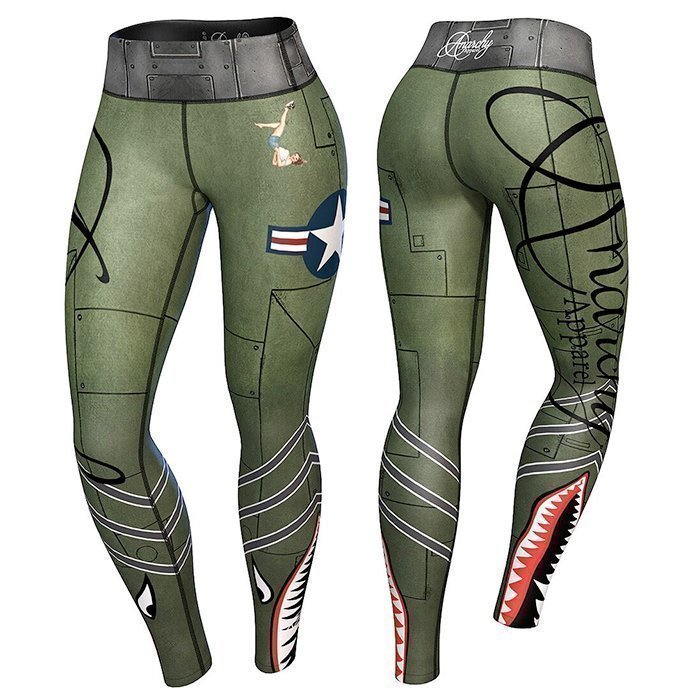 Anarchy Bomber Compression Leggings Green/Gray L